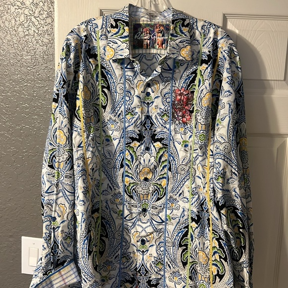 Robert Graham Button Front Long Sleeve Shirt Paisley Multi Color - Picture 2 of 5